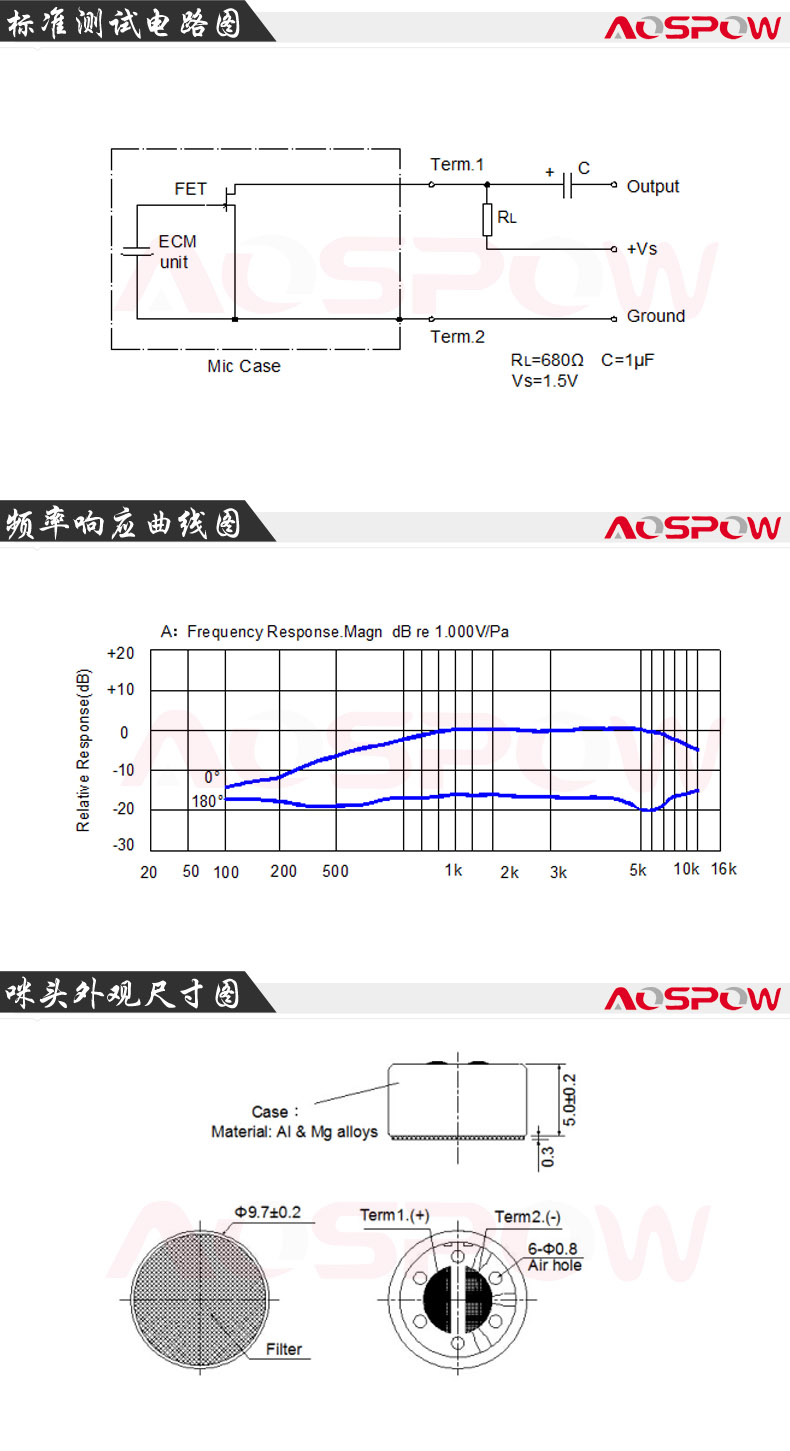 9752降噪咪頭規(guī)格書(shū)尺寸