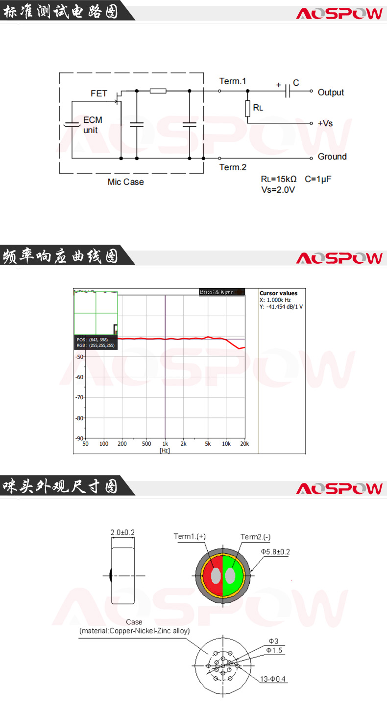 5820全指向咪頭規(guī)格書(shū)尺寸